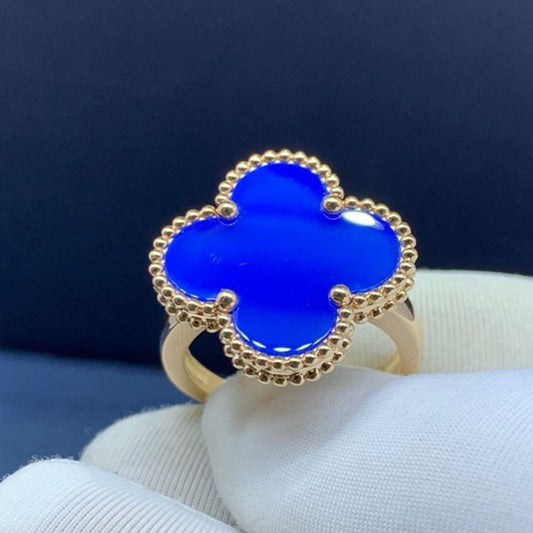18K Yellow Gold Lapis Lazuli Magic Alhambra Ring