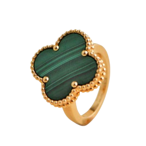 18K Yellow Gold  Malachite Magic Alhambra Ring