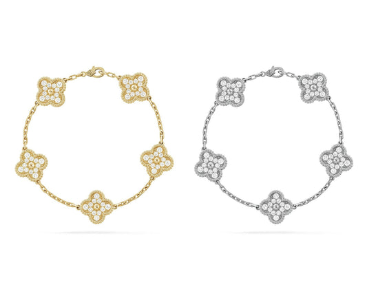 15mm Clover Vintage Alhambra Diamond Bracelet