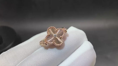 Carnelian Vintage Alhambra 18K Rose Gold Diamond Reversible Ring