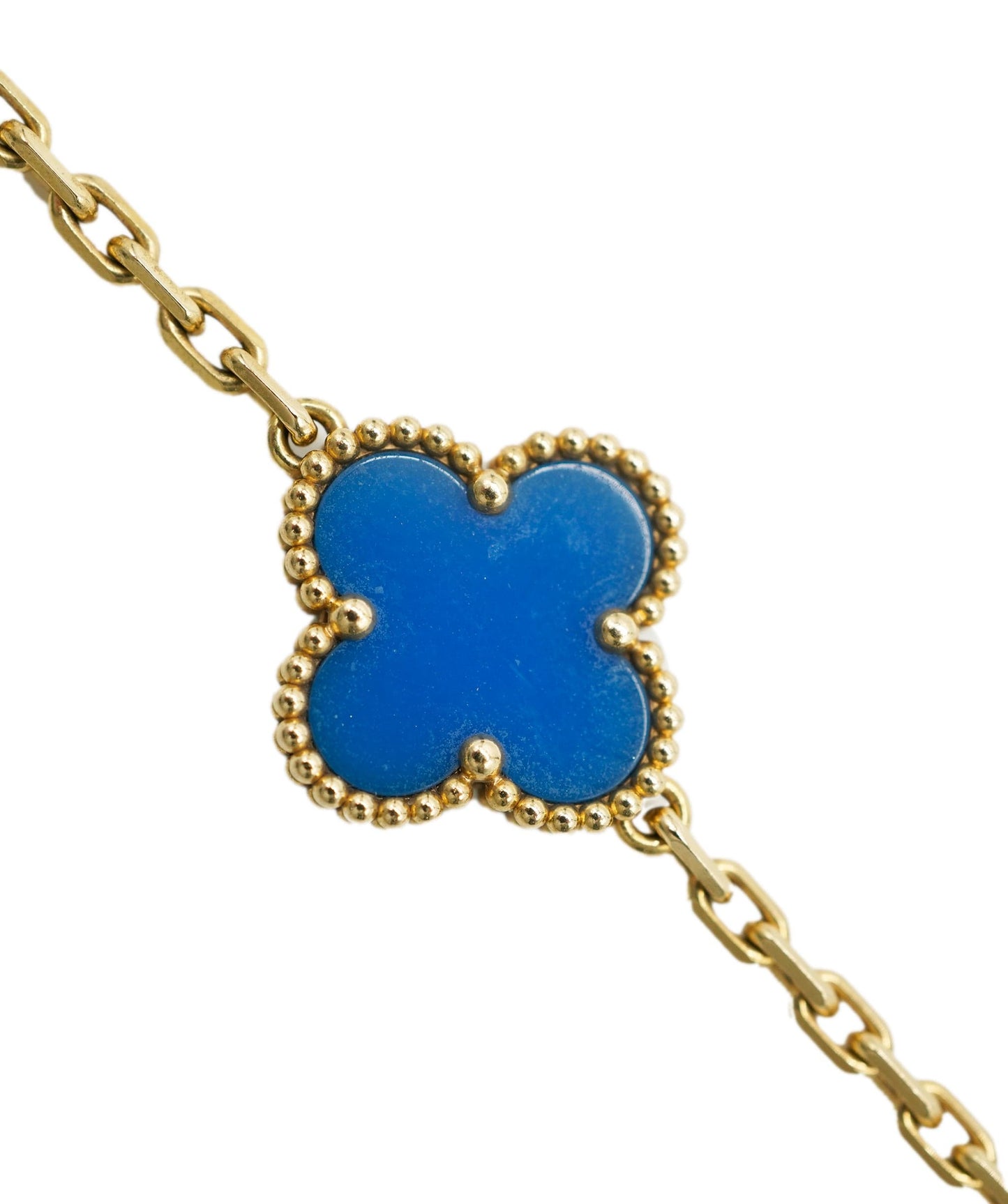 Vintage Alhambra 18K Yellow Gold Agate Bracelet